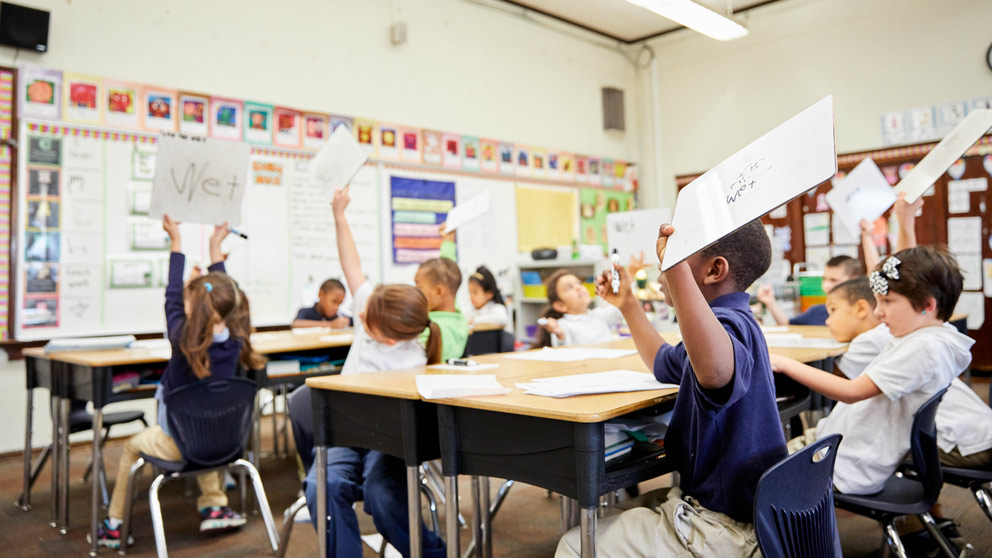 Student Works on a Paper