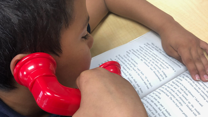 A student reading.