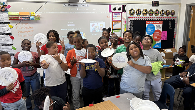 K-8 School in Detroit: Detroit Merit students and families participate in STEM Night.