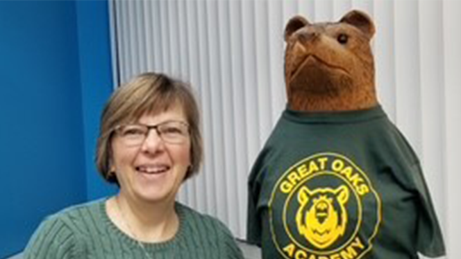 K-8 School in Warren: Great Oaks registrar, Elaine Best, celebrates 26 years.