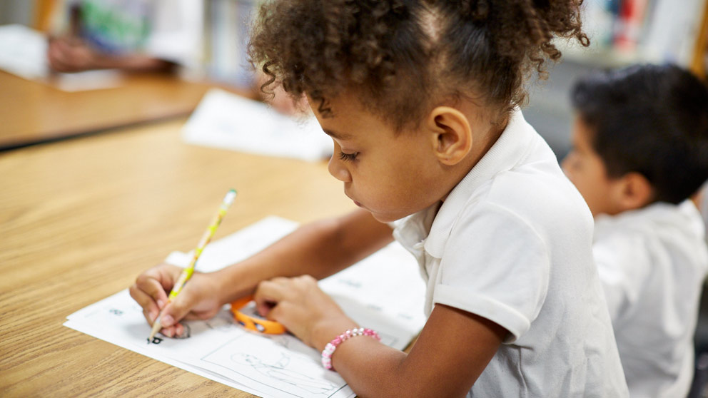 Student reading a book