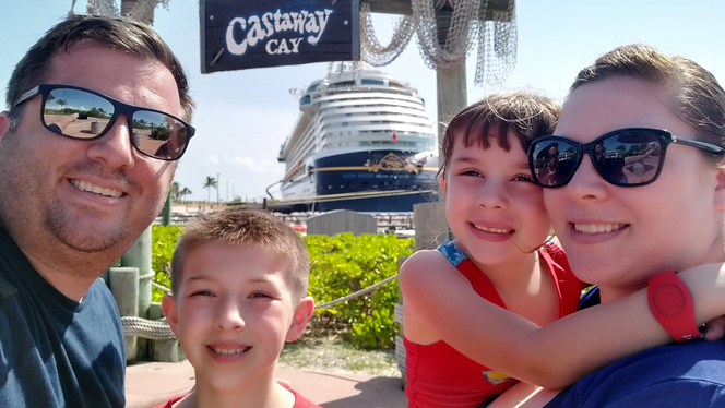 A Bowman family vacation photo from left, Travis, Hudson, Henley, and Megan.
