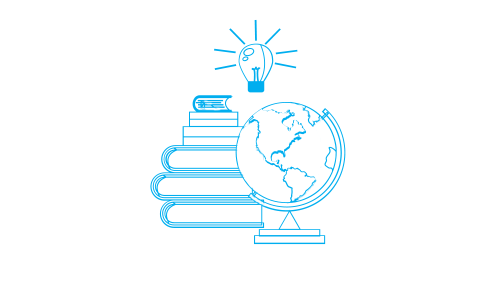 Globe and books illustration