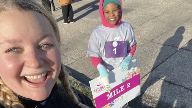 Detroit Merit student participating in Girls on the Run