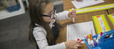 Student completing work