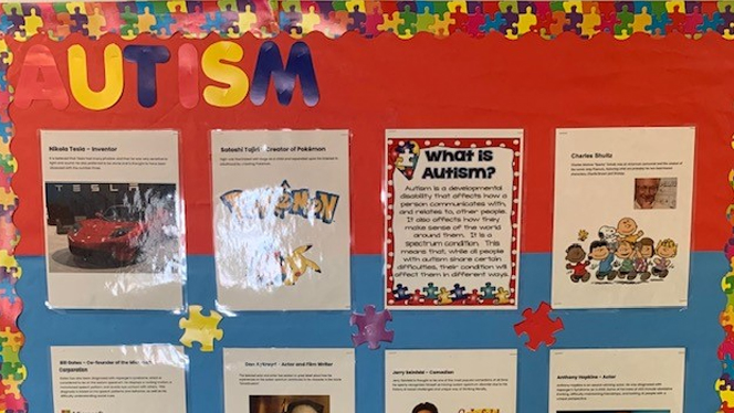 Information board about autism