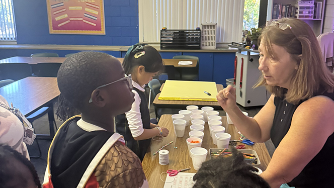 K-8 School in Detroit: Detroit Merit students and families participate in STEM Night.