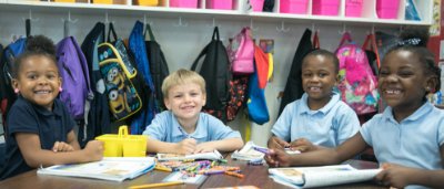 Students completing work