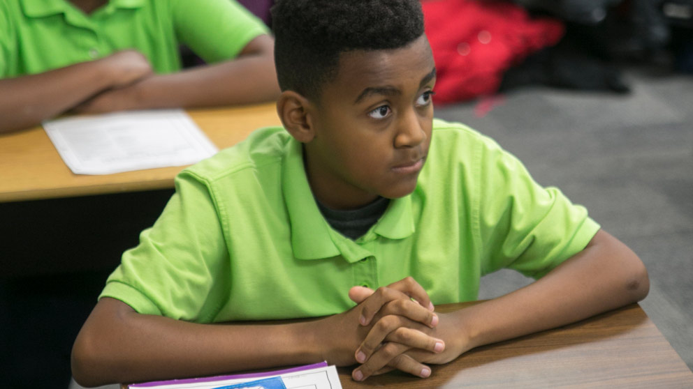Student reading a book