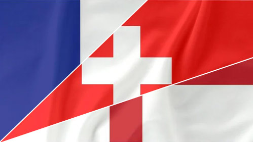 France and Europe Flags