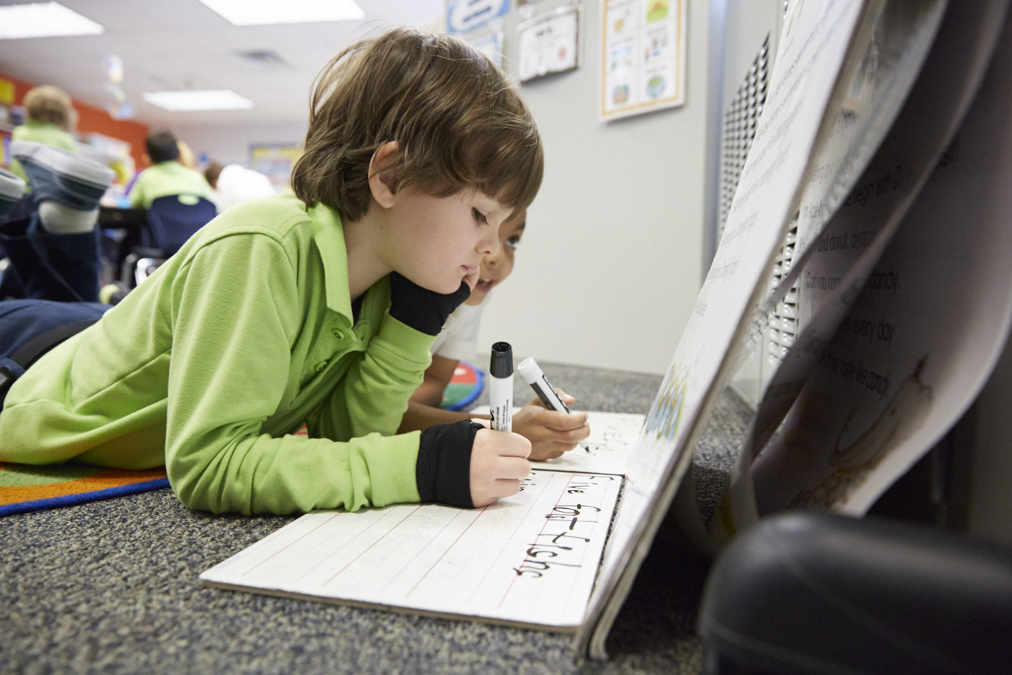 Student reading a book