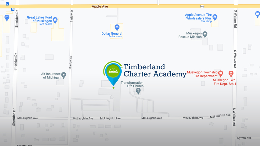 Map to Timberland Charter Academy