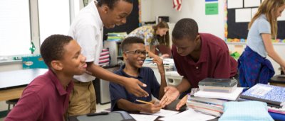 Students completing work