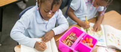 Students completing work