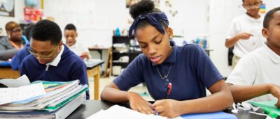 Students completing work