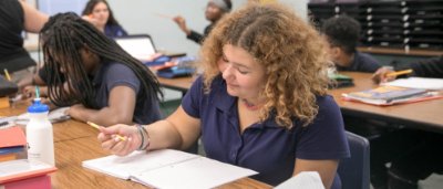 Students completing work